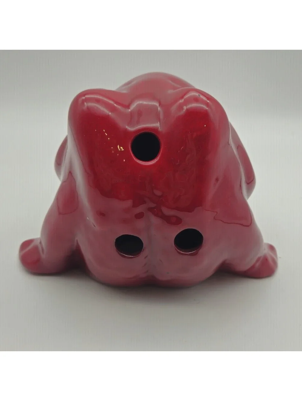 MCM Burgandy Ceramic Frog Toothpaste/Toothbrush Holder